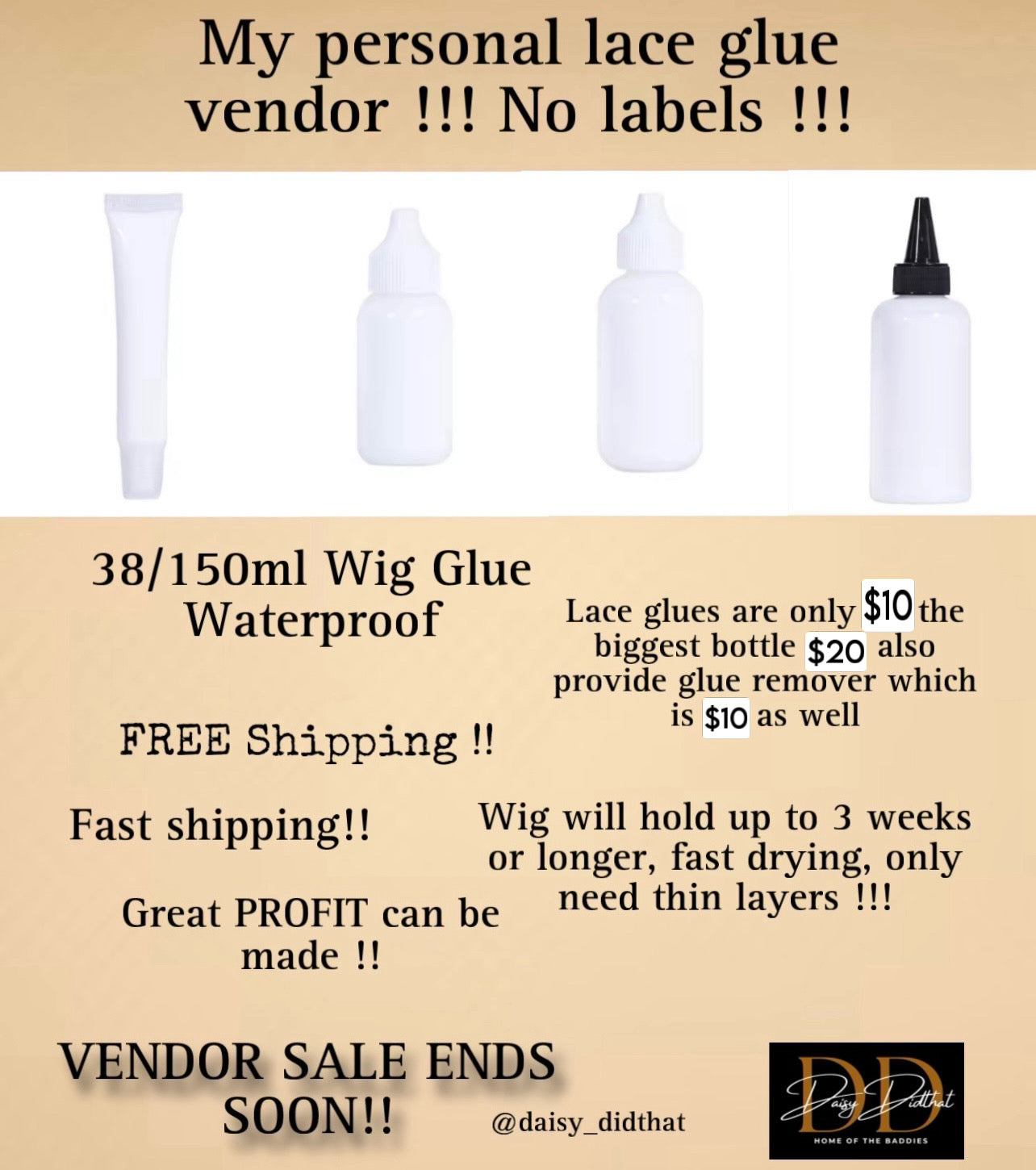Strong hold Lace Glue Vendor